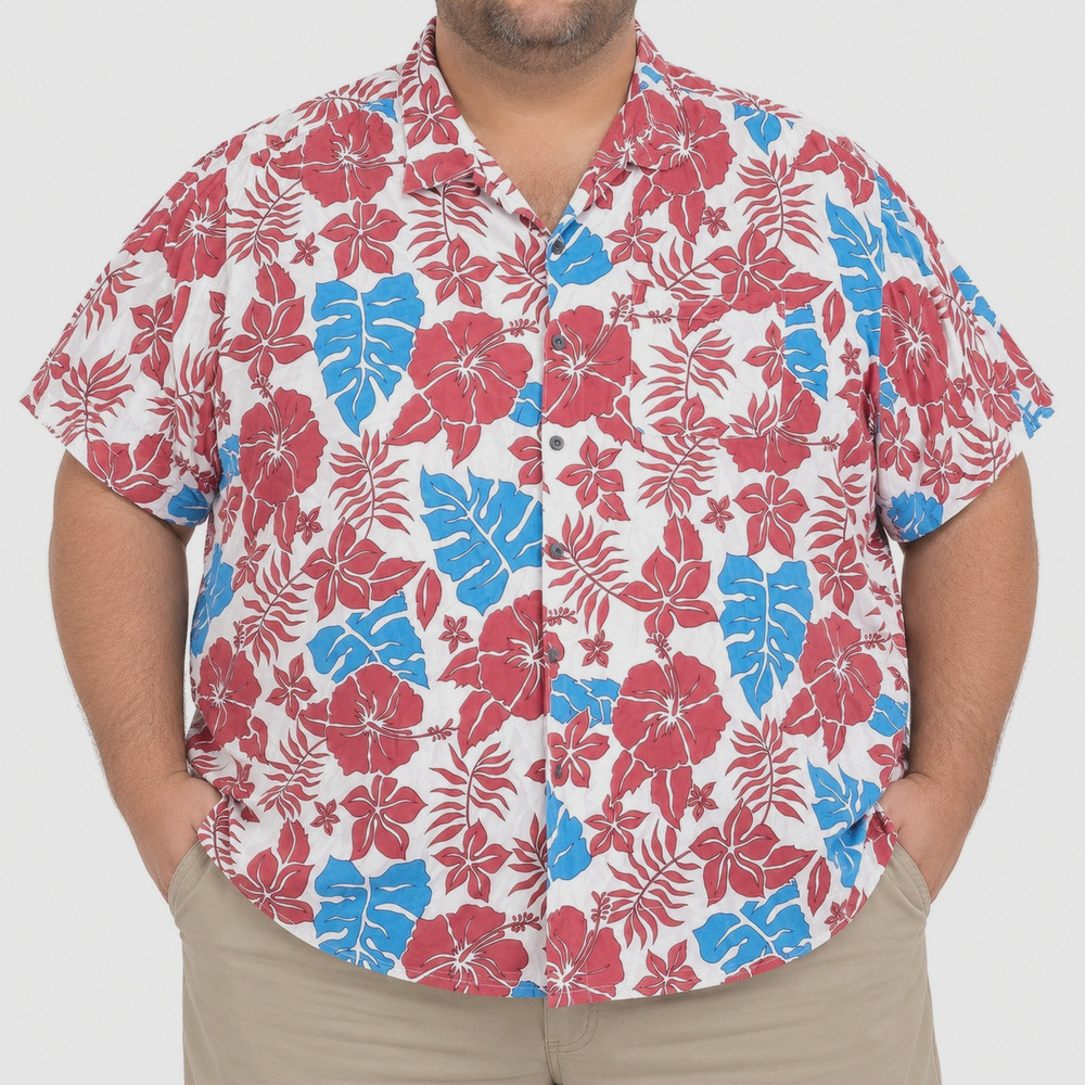 Pineapple Connection Shirt Mens Big 5X Red Blue Hawaiian Short Sleeve Button-Up